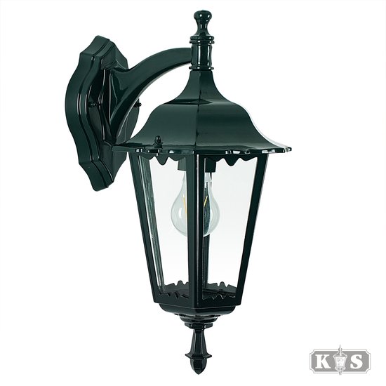 KS Verlichting wandlamp Ancona Hang Buitenlamp E27 Glas Klassiek Aluminium Groen