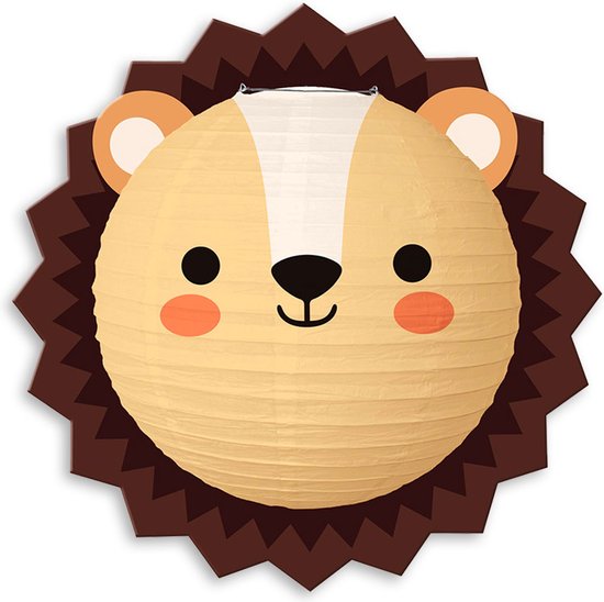 LUQ - Leeuw - Lampion - Sint Maarten - Lampionstokje - Zonder - Lichtje - Dieren - TrekLampion - Papier - Kind - 1 Stuk