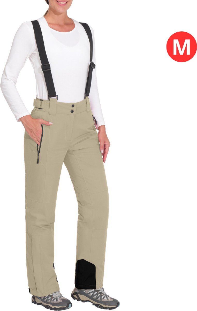 Bovista Skibroek Skipak Snowboard Broek Winterbroek Sneeuwbroek Dames Wintersport Bretels Creme