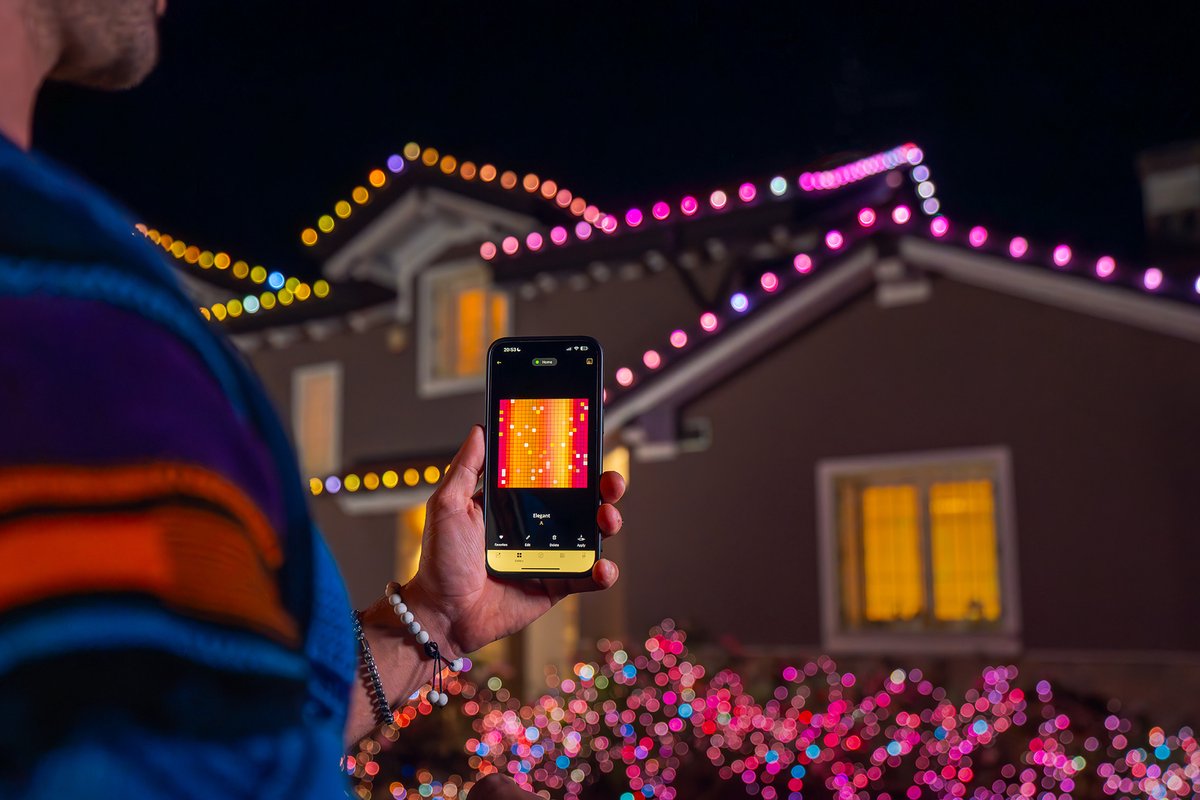 Twinkly C9 lampen - App gestuurde - LED-lichtslinger met 80 RGB (16 miljoen kleuren) LED's - 24,4m - Groene kabel - Slimme buitenverlichting – foto 4