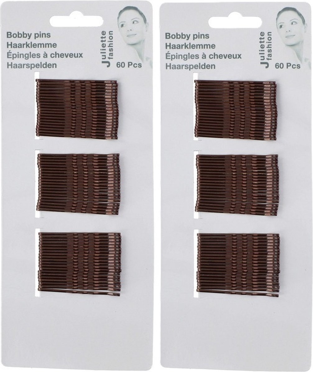 Schuifspeldjes/haarspelden - 120x stuks - koper - metaal - 5 cm - haarklemmen