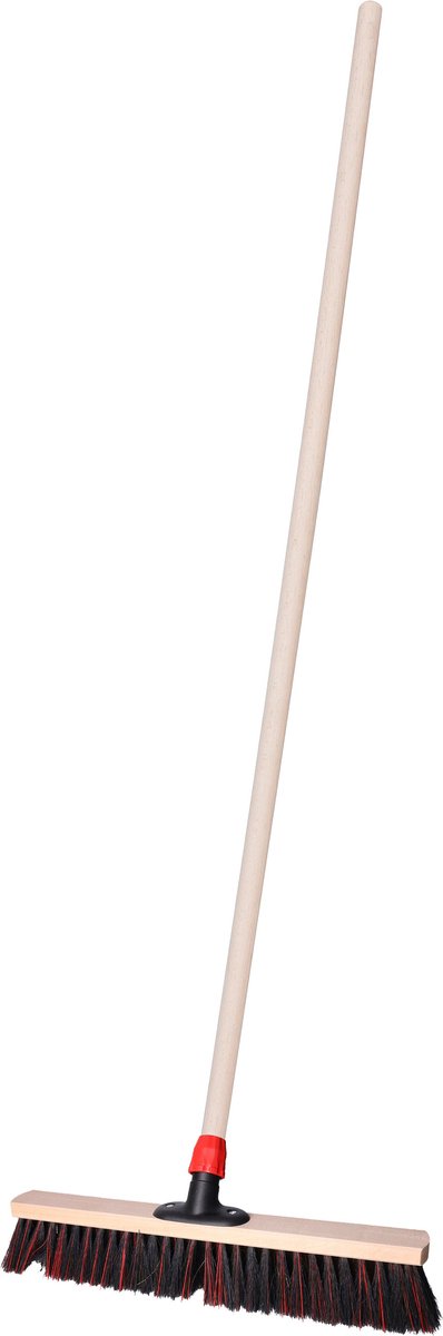 Goedkoopste Straatbezem SAGA voor bestratingen en vlonders - Harde bezemkop - 50 cm breed - Houten steel van 140 cm