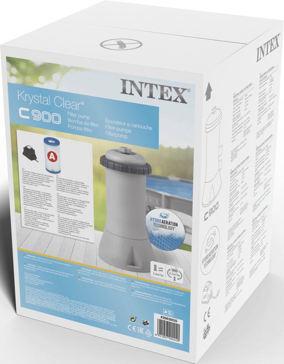 Intex Cartridge Filterpomp C900 - 3.407 L/u - Voor zwembaden tot 17.000L - Filtertype A – foto 6