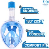 X10 Snorkelmasker - Duikbril - Snorkel - Snorkelset - Full Face Masker - Kinderen - Blauw - XS