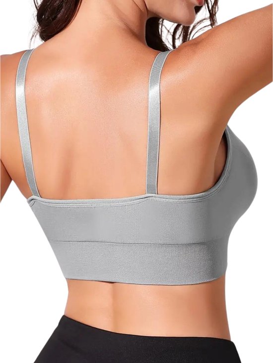 BH Nivard sans armatures - Sans Bracelets - Soutiens-gorge gorge Push -up - Soutien- Comfort - Mixte - Grijs- Taille XL