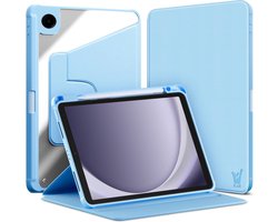 Hoes geschikt voor Samsung Galaxy Tab A9 / Tab A11 - Book Case Premium Sleep Cover Kunstleer 360 Graden Draaibaar met Auto/Wake Functie en Pencilhouder - Blauw