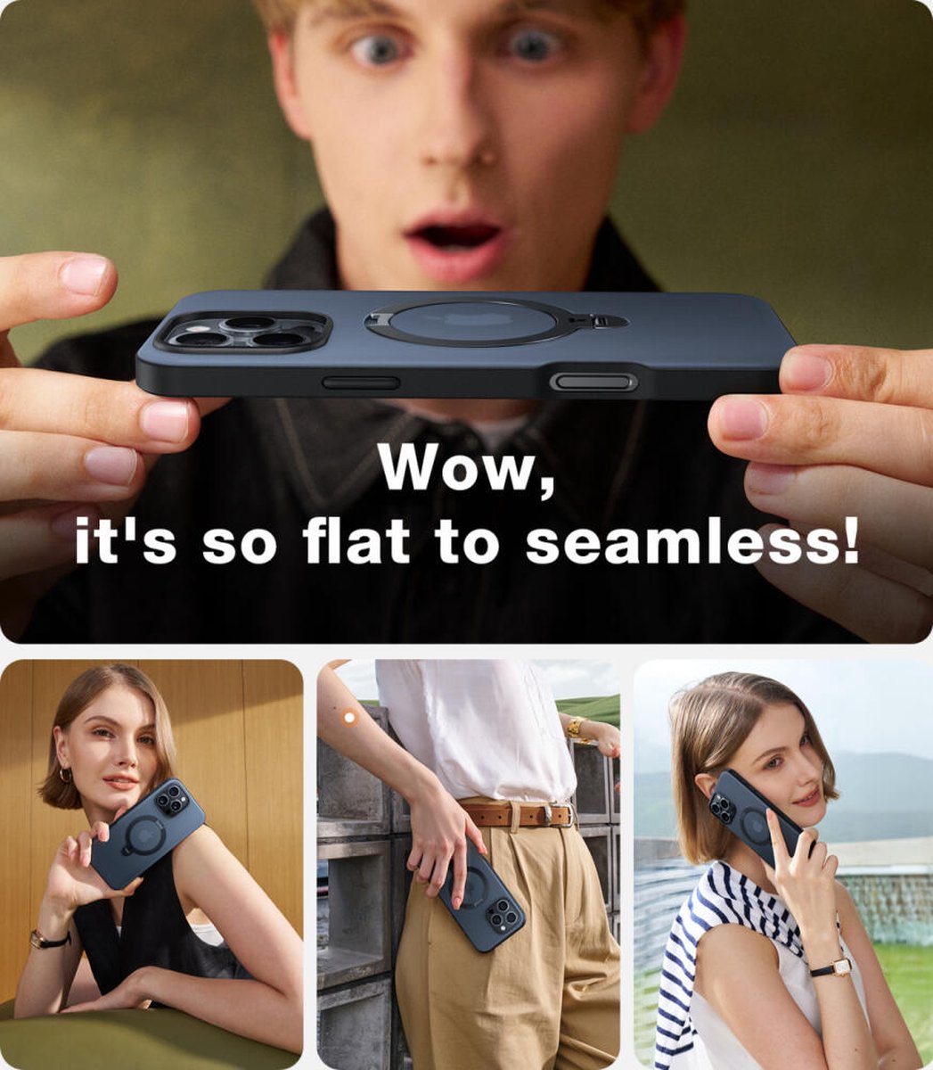 Torras Pstand Spin Case pour iPhone 16 ProMax (Noir
