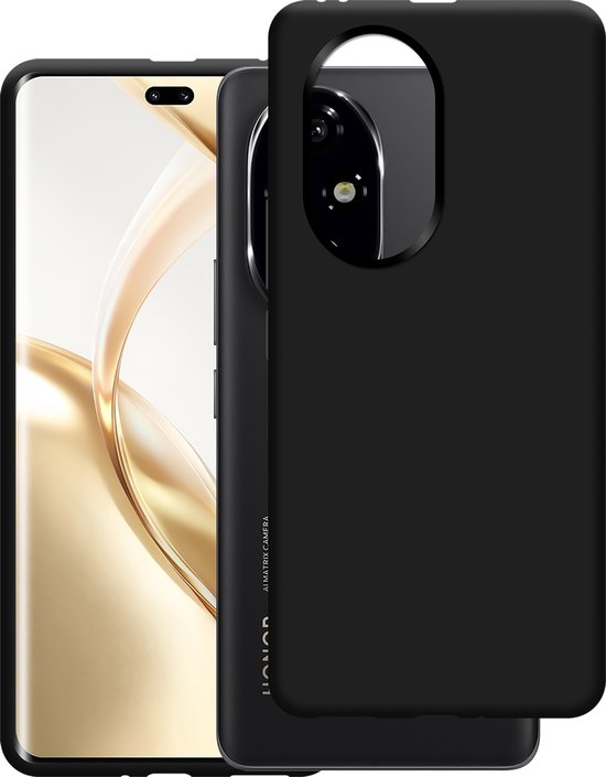 Cazy hoesje geschikt voor Honor 200 Pro Hoesje Siliconen - Flexibele Case - Zwart