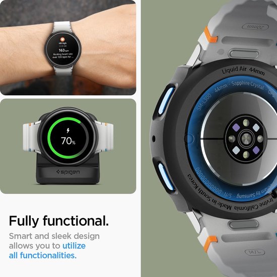 Spigen Liquid Air - Coque pour Samsung Galaxy Watch 7 44MM - TPU Flexible - Zwart