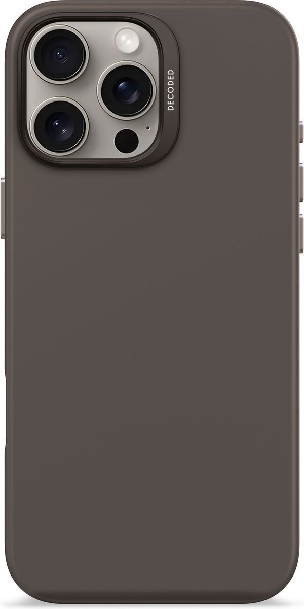 DECODED Siliconen Hoesje Geschikt voor iPhone 16 Pro Max - Premium Soft-Touch Materiaal - Antibacteriële Coating - Geschikt voor MagSafe - Phantom Zwart