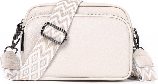 TAN.TOMI Schoudertas Dames – Crossbodytas – Kleine Handtas – Schoudertasje Casual – Lichtgewicht – Praktisch & Stijlvol – Dames Tas voor Dagelijks Gebruik - Parelwit