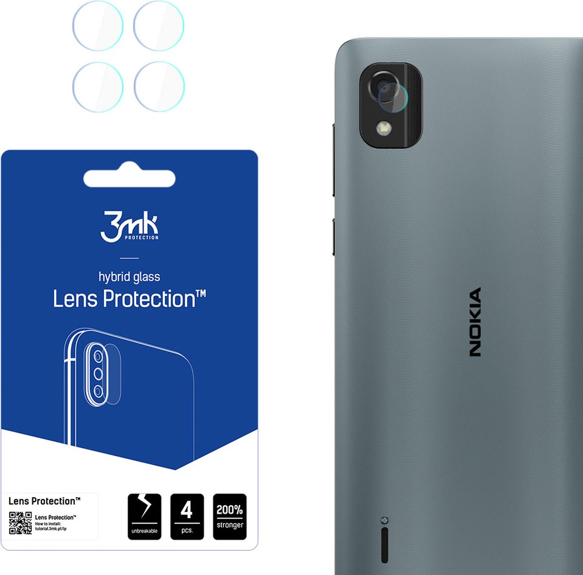 Nokia C2 2nd Edition - 3mk Lens Protection