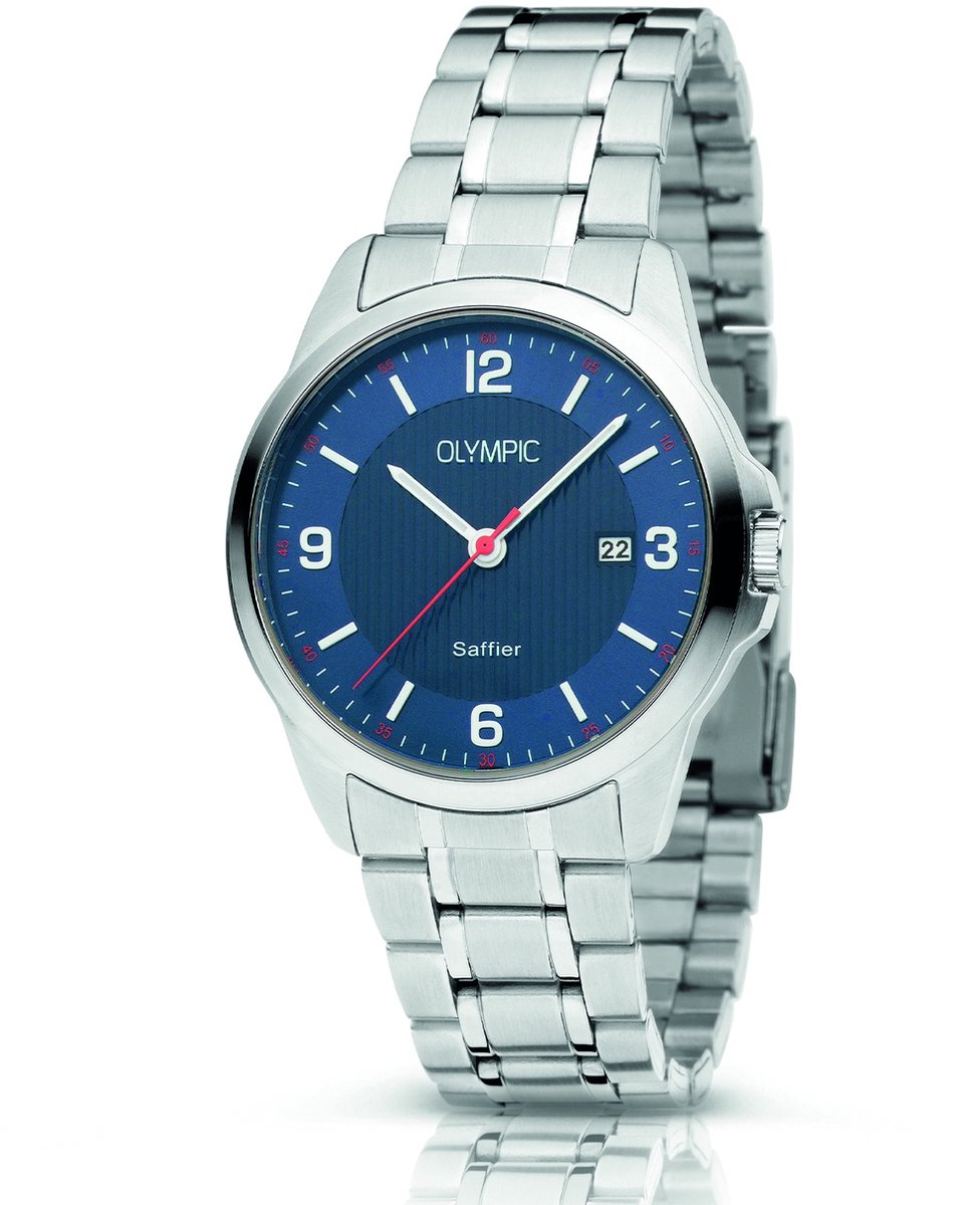 Olympic OL26HSS301 BARI - Horloge - Staal - Blauw - 39mm