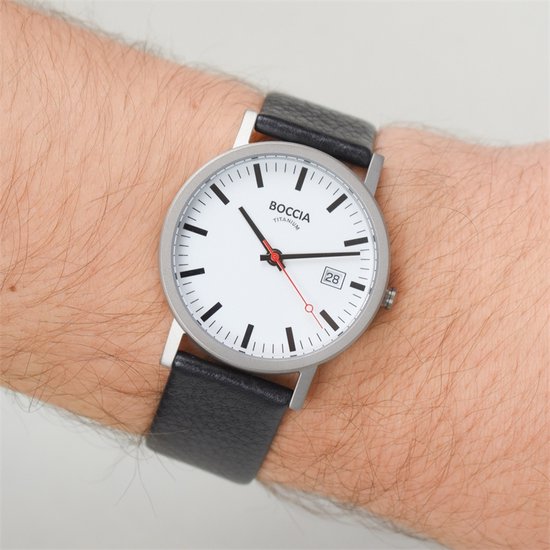 Montre homme Boccia. Titane bl. b.