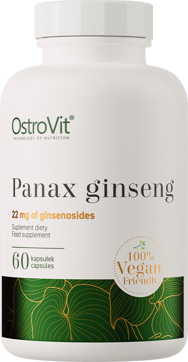 Goedkoopste OstroVit - Panax Ginseng - 60 Capsules - Ginsengwortel, gestandaardiseerd op 20 ginsenoside - Veganistische supplement