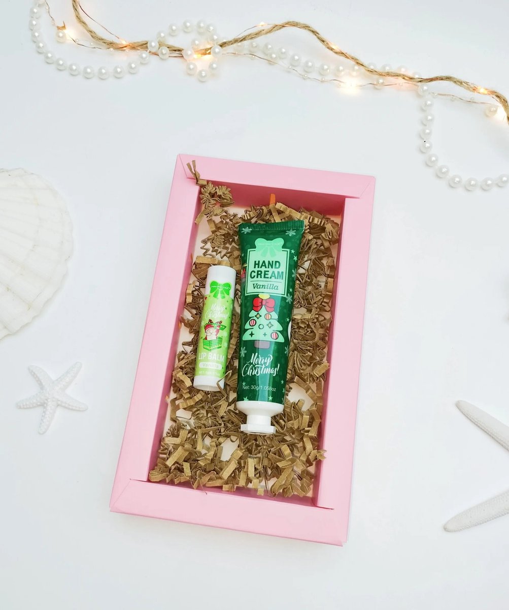 Goedkoopste Huidverzorging geschenkset 2 stuks Vanilla - Hawsaz.nl Cadeau - Hand en lip set - Cadeausets voor dames - Verwenpakket - Hand Cream & Lip Therapy Cadeauset Limited Edition - verzorgingsproducten - Hand en lip set Kerstcadeau