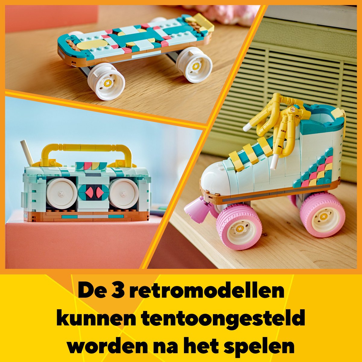 LEGO 31148 Creator 3in1 Retro rolschaats met Mini Skateboard en Gettoblaster Radio Speelgoed — afbeelding 16