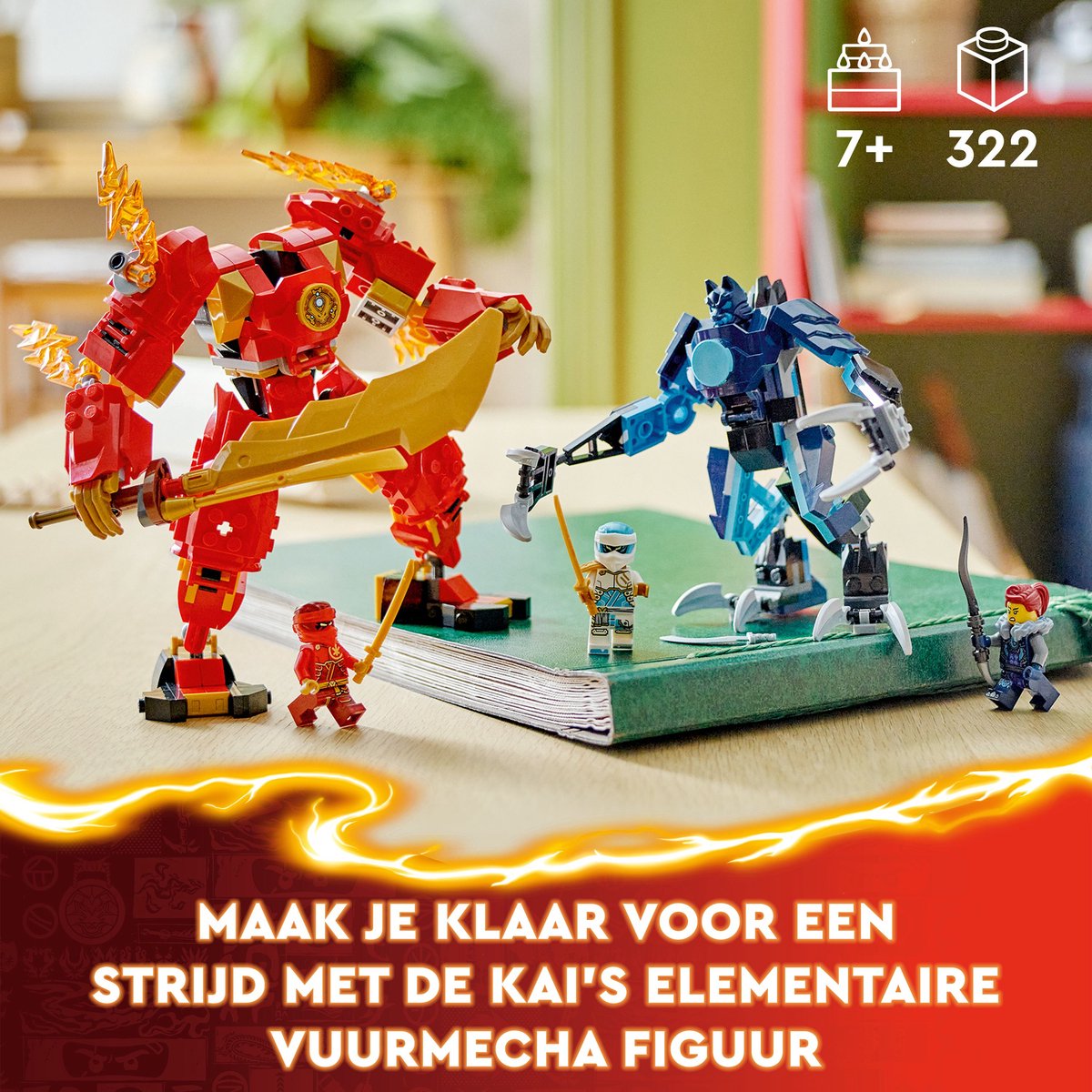 LEGO 71808 NINJAGO Kai's elementaire vuurmecha Actiefiguur Speelgoed voor Rollenspellen — afbeelding 5