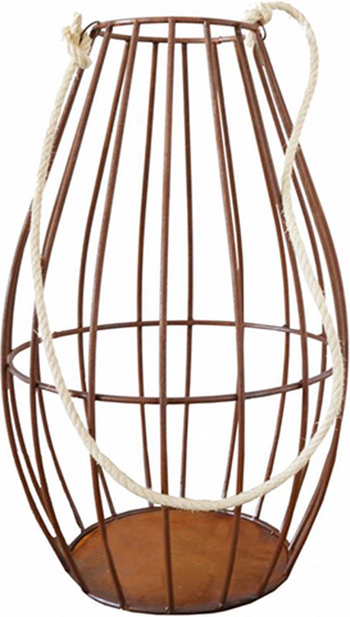 Badeko | Lantaarn Patrick | Cortenstaal look | D 36 x H 50 cm