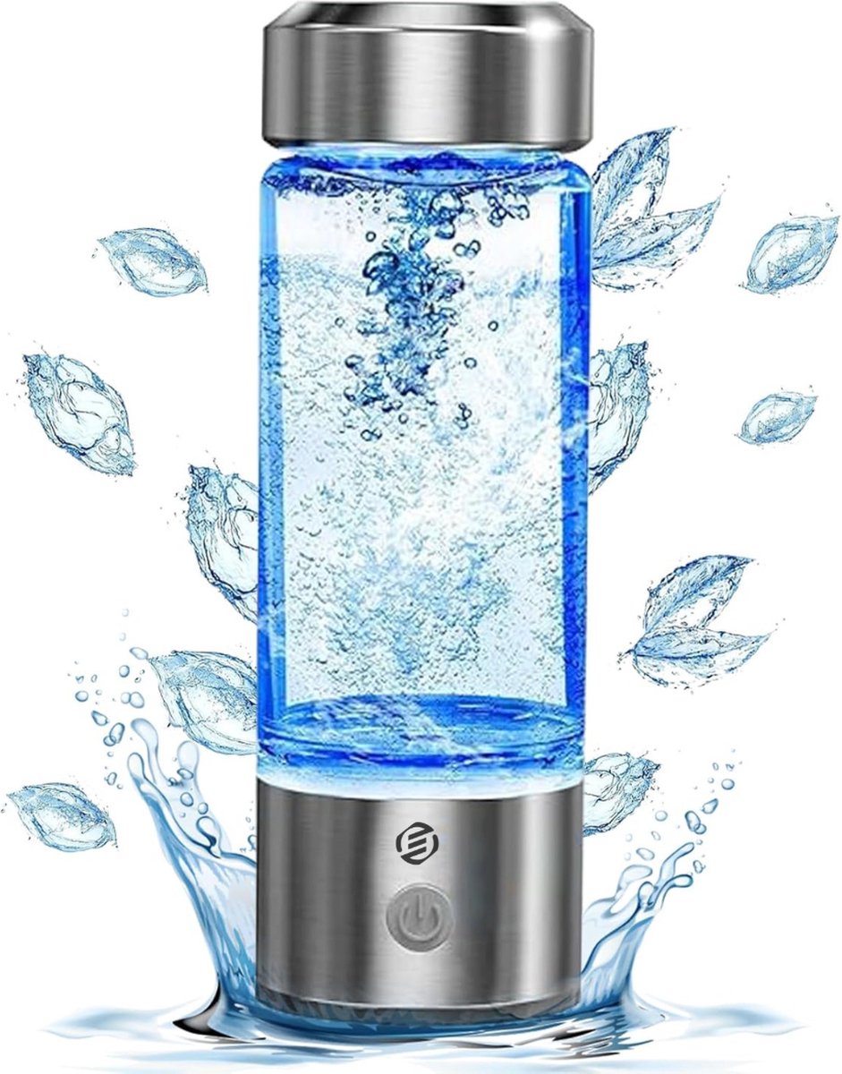 Equivera Hydrogen Waterfles - Hydrogen Generator - Hydrogeen Water - H2 + Hydrogeen - Draagbare Drinkfles - Gezondheid - Incl. E-Book
