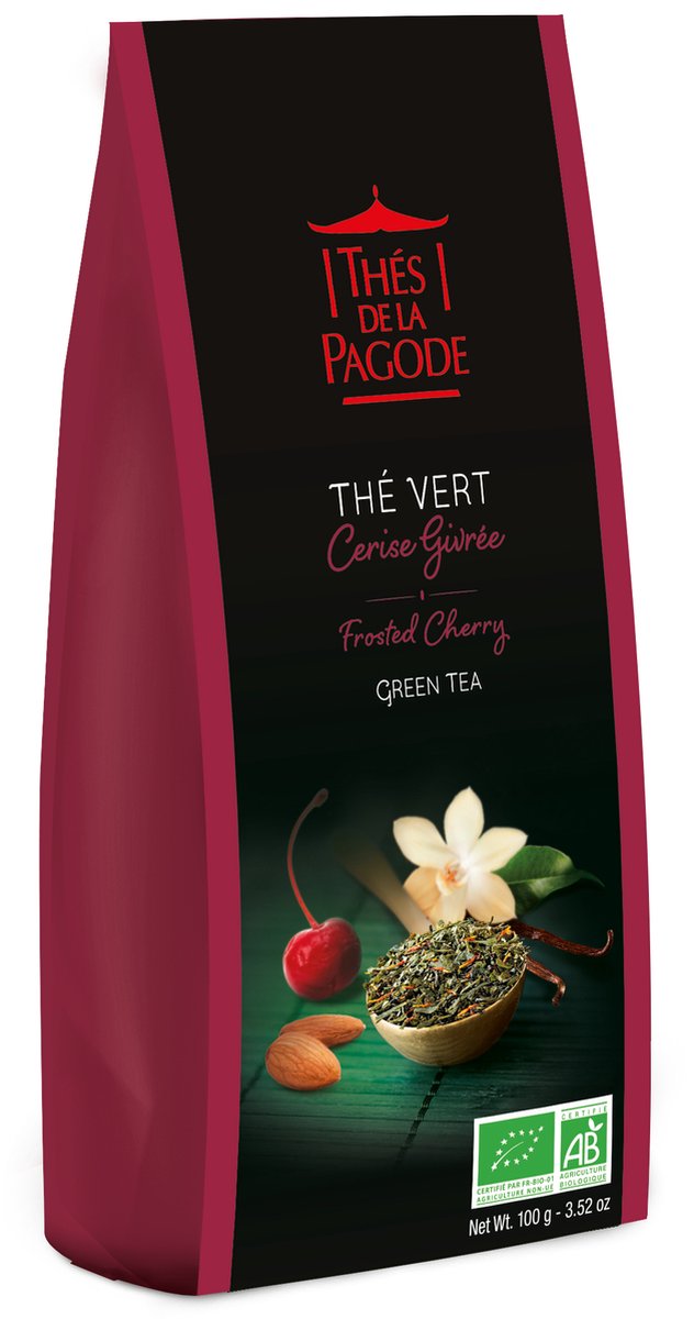 Thés de la Pagode – Groene thee Frosted Cherry - Losse Thee - Biologische thee (100 gram)