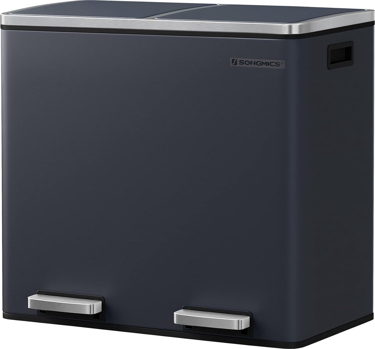 Goedkoopste FurnStar - Pedaalemmer - Prullenbak - Dubbele prullenbak - 2 x 24L met 2 compartimenten Soft Close-deksels - Pedalen Plastic binnenemmers en handgrepen - Grijs