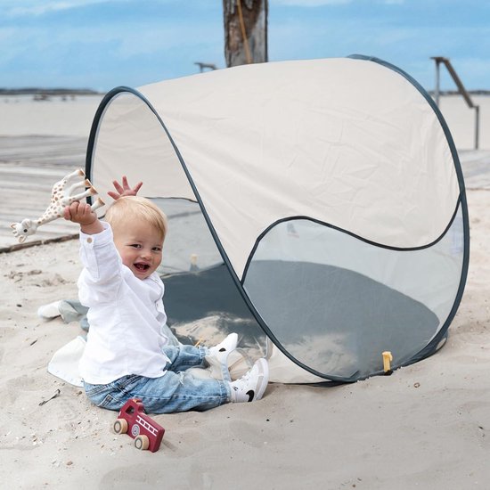 Pop-up strandtent voor kinderen en baby's - uv-bescherming 50+ - draagbare werptent - crème Beach Tent van POP — afbeelding 2