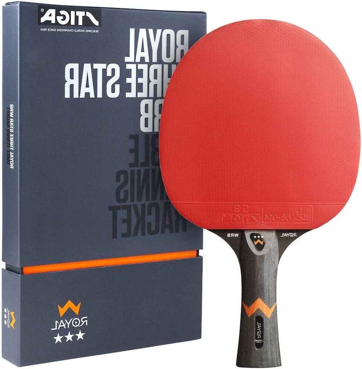 3 sterren tafeltennisbatje zwart-rood | Ideale grip en controle