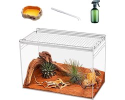 30x15x20cm Reptielen Terrarium - Magnetische Acryl Enclosure voor Reptielen - Tarantula Hermit Crab Jumping SpiderIguana Luipaard Gecko Bearded Dragon Insect Mantis Schorpioen