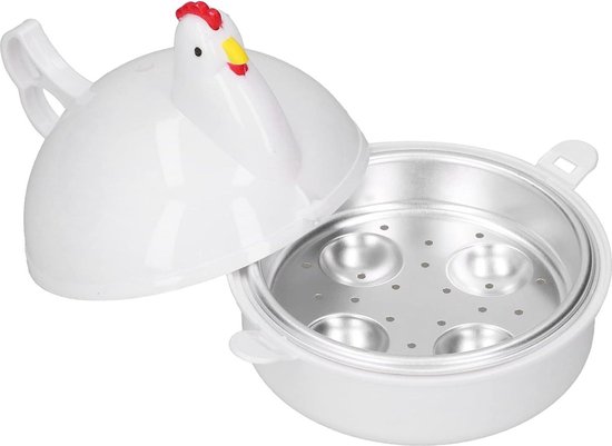 Cuiseur à œufs Micro-ondes - Pour 1 à 4 œufs Durs, Pochés Ou Mollets, En Polypropylène Et Aluminium