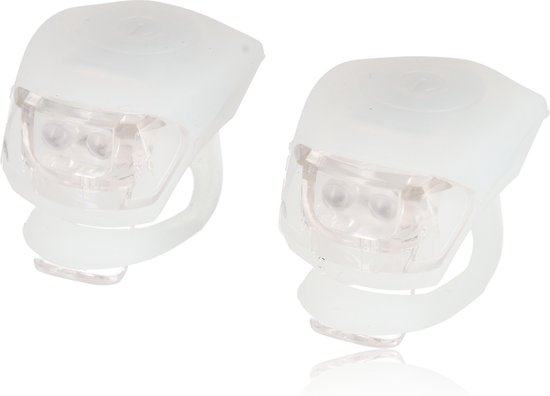 LED Fietsverlichtingsset voorlicht van 2 - waterdichte silicone lampen voor kinderen - Hardlopen verlichting - Wandelen verlichting - wit– Super Felle LED's - Twee Lichtstanden - Inclusief 2 CR2032 Batterijen — afbeelding 5