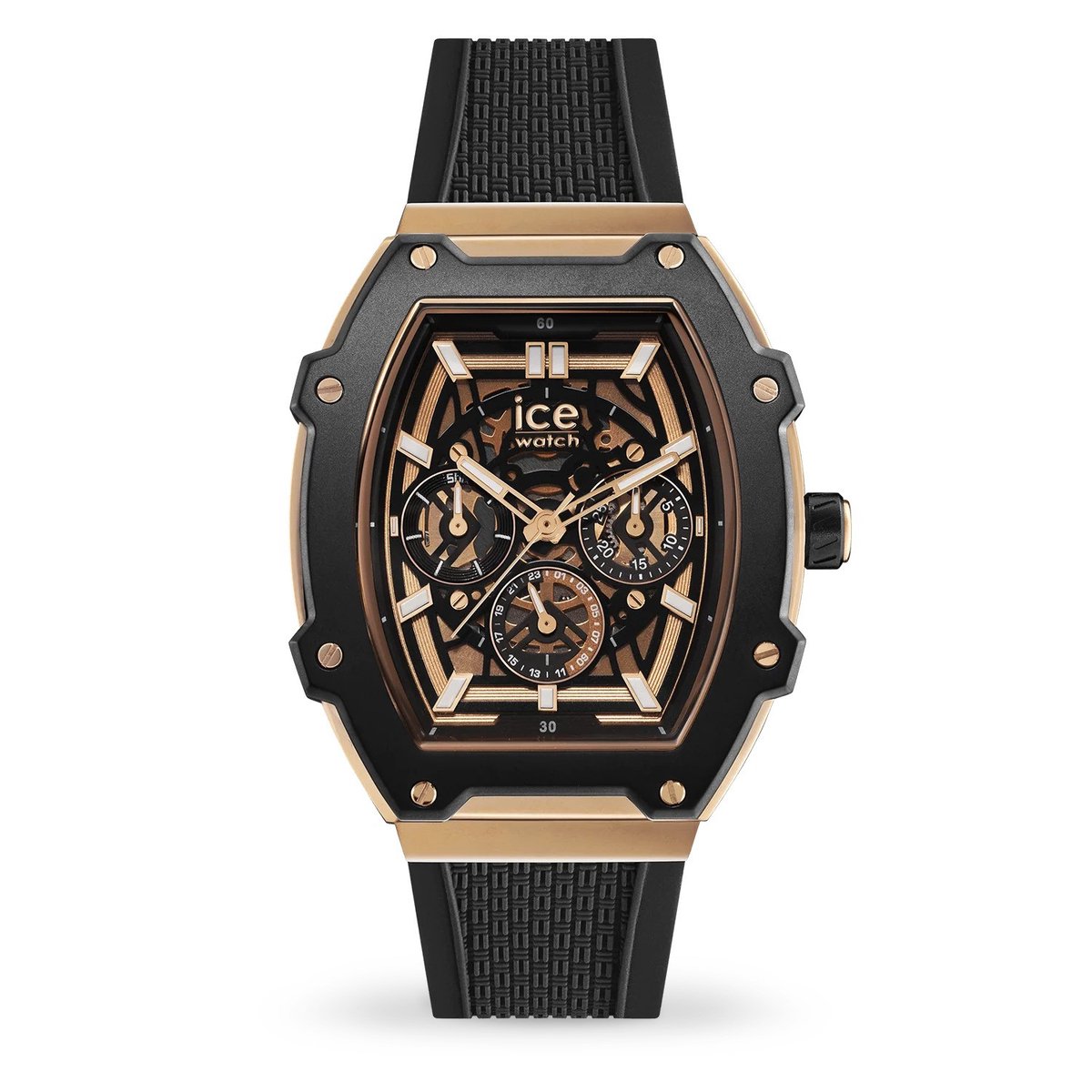 Ice Watch ICE boliday - Black rose-gold skel - Steel 024370 Horloge - Siliconen - Zwart - Ø 46 mm