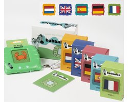 Babbaloo woordentrainer - Nederlands, Engels, Spaans, Frans en Duits - gesproken flashcards - taalvaardigheid - cognitieve ontwikkeling - motorische vaardigheden - TOS taalstoornis - hulpmiddel bij autisme - leermethode - talen leren - vakantiespel