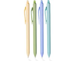 foto van Ainy - Monochrome Uitwisbare Pen - set van 4 blauwe uitgumbare pennen voor in je etui - stijlvol balpen / balpennen voor college en werkomgeving | Sinterklaas & Kerst cadeautjes