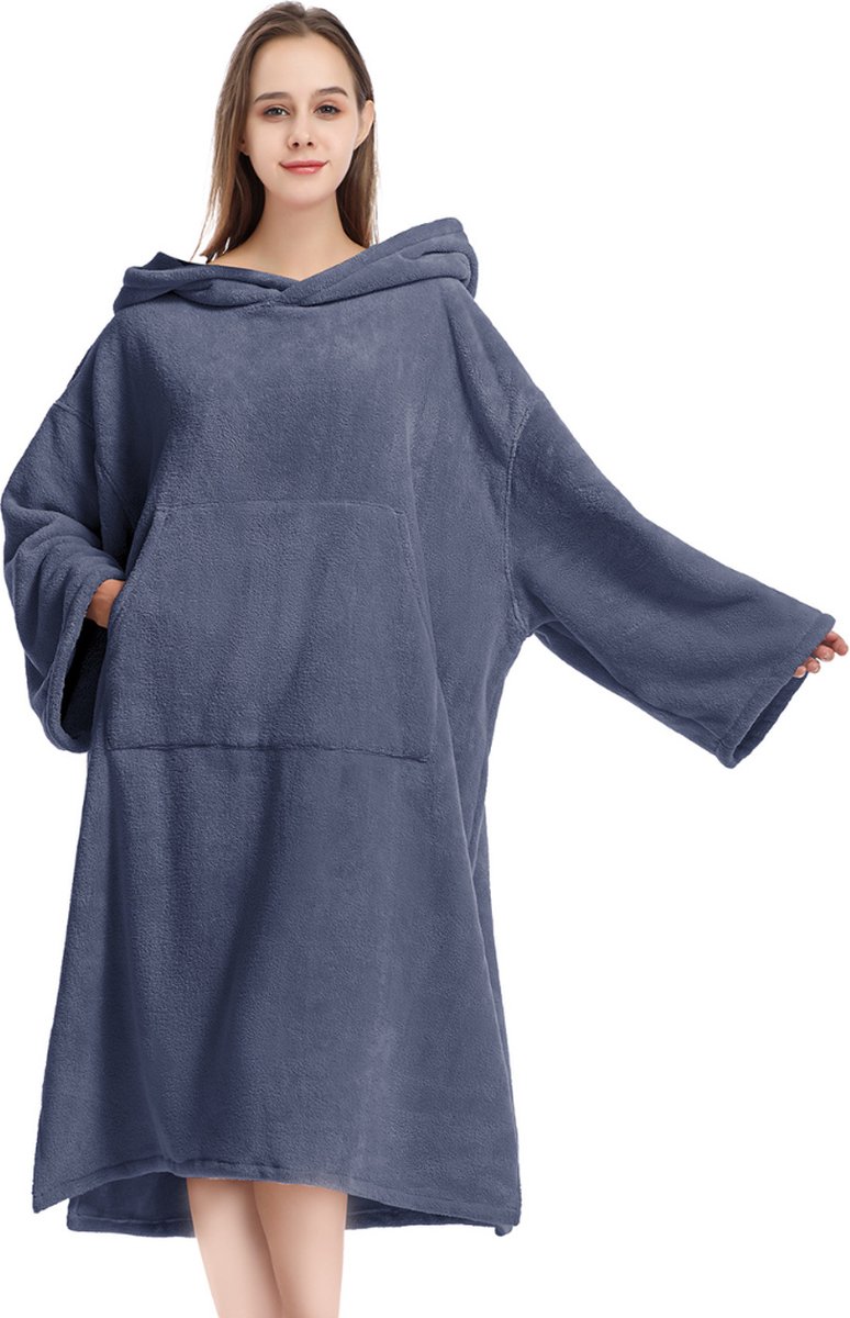 Bovista Omkleed Handdoek - Surf Poncho - Volwassenen - Dames & Heren - Zacht - Marineblauw