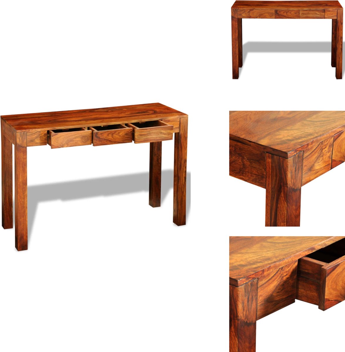 VidaXL Wandtafel Wandtafels Consoletafel Consoletafels Wandtafel met 3 lades 80 cm massief sheeshamhout