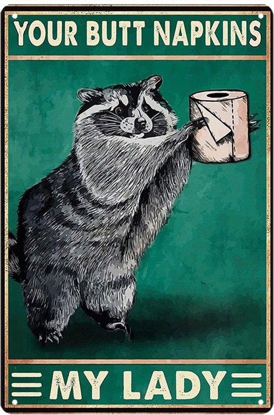 Bovista Your Butt Napkins My Lady - Are You Pooping Wasbeer - Have A Nice Poop - Poster - Grappige Poster - 20x30cm