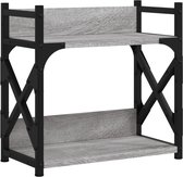 vidaXL - Printerstandaard - 2-laags - 40x20x40 - cm - bewerkt - hout - grijs - sonoma
