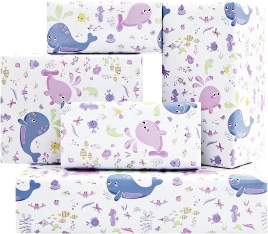 Safari Inpakpapier - 6 Vellen Jungle Cadeaupapier - Safari Dieren