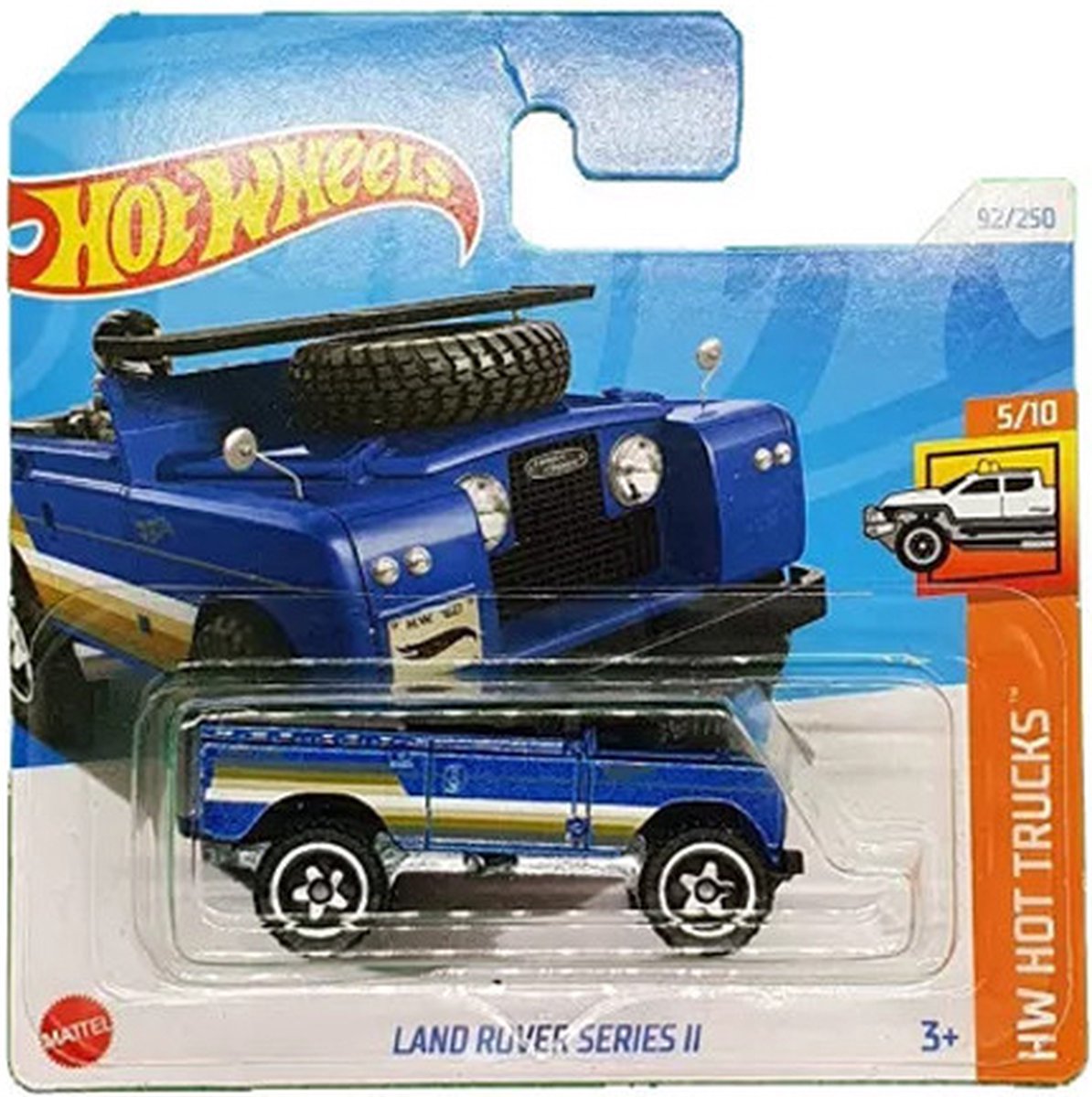 HOT WHEELS LAND ROVER SERIES II 92/250 1:64 BLUE HW HOT TRUCKS 5/10