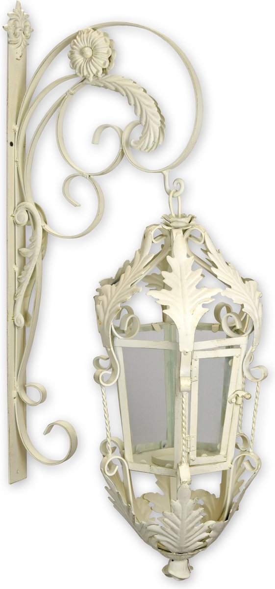 Klassieke Hang Lantaarn Wit 83cm Hoog.