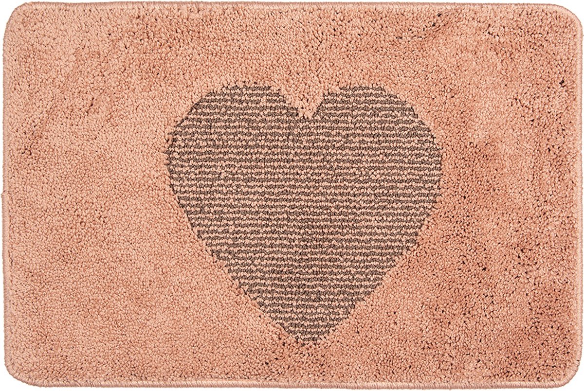 Clayre & Eef Badmat 58x38x1 cm Roze Polyester Hart