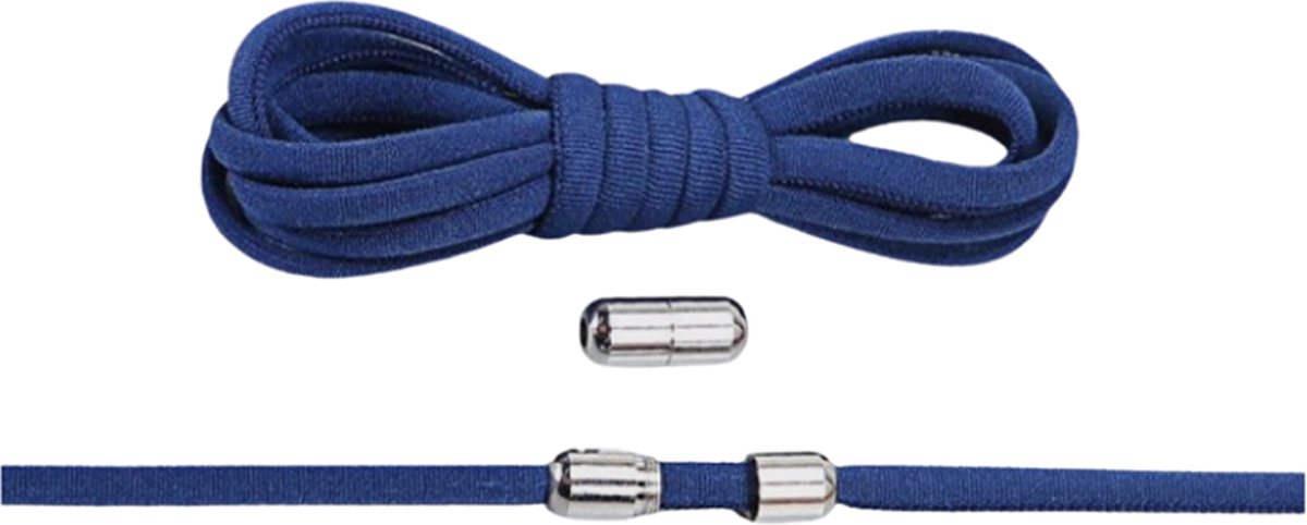 Knaak Elastische Veters - Niet meer strikken! - Navy blauw - Schoenen - 1 paar - Rekbaar tot 150 cm