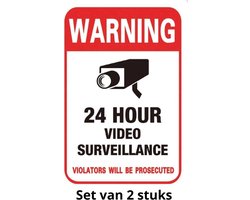Enluxe Sticker camerabewaking - UV & Waterproof - Camerabewaking sticker - Verplicht bij camera of slimme deurbel - Videobewaking sticker - 2 Stuks