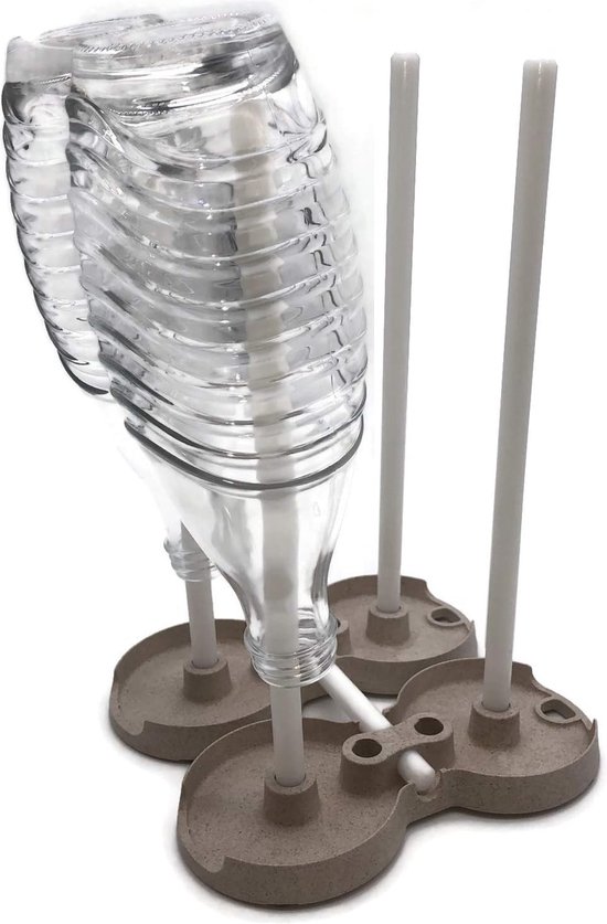 D&D Living All-in-One Bottle Holder for SodaStream - Drip Rack for Bottles of All Types: Duo, Crystal, Easy, Drinking and Baby Bottles - Universal Drying Rack (Metal, Black