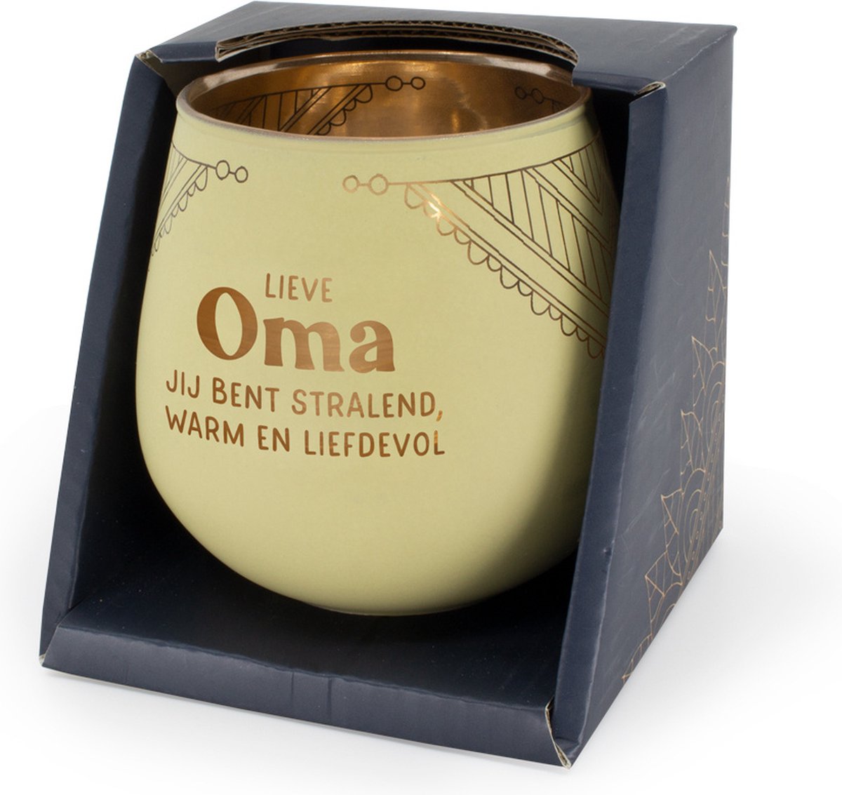 Miko Sfeerlichthouder - Lieve oma, jij bent stralend, warm en liefdevol - Glas Wit