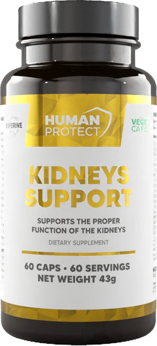 Goedkoopste Human Protect - Kidneys Support - 60 caps - 60 doseringen - Kidney support - Detox - Chanca Piedra - Cranberry - Goji bes - Horsetail extract - Mariadistel - Milk thistle - Buchu - Uva Ursi