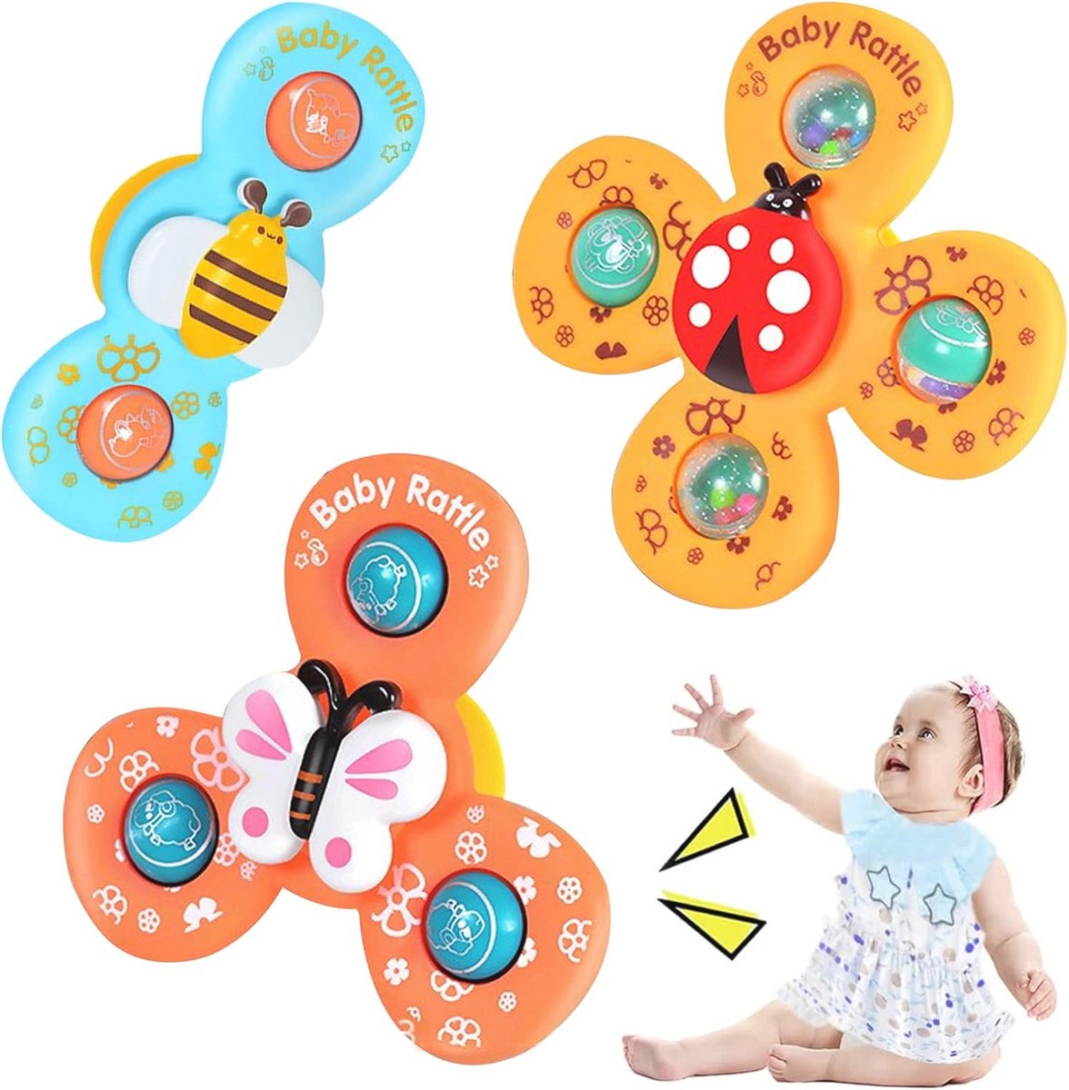 Speelgoed met Zuignap voor Baby - 3 Dierenvormen - Spinner Badpeelgoed voor Peuters