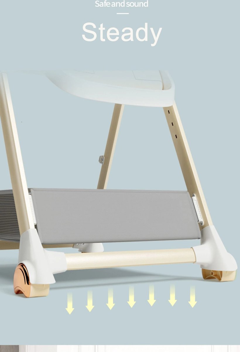 RM Store® - Baby Eetstoel - 2-in-1 Baby Eetstoel & Voederstoel - Voedingsstoel Met Wielen - Hoge Baby Stoel - Met Tafel - Verstelbare Hoge Stoel - Wit - 55x85x103 cm. – foto 2