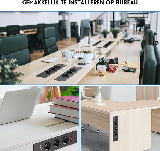 Benson inbouw stopcontact wcd RA USB en USB-C zwart